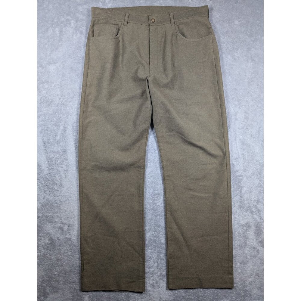 Lacoste Pants Mens Size 35 Waist Brown Straight Leg Soft Quiet Luxury Vintage